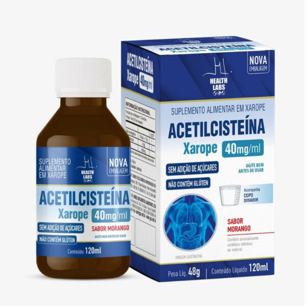 Health LABS Acetilcisteina 40mg/ml Xarope Sabor Morango 120ml
