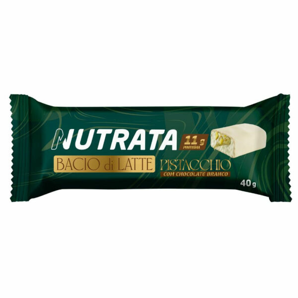 Nutrata Barra de Proteina Bacio di Latte Pistache com Chocolate Branco 40g