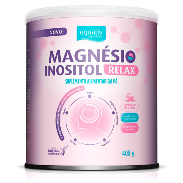 Equaliv Magnésio Inositol Relax Sabor Capim Santo com Hortelã 408g