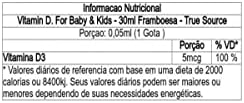 True Source Vitamin D For Baby e Kids (30ml), Framboesa