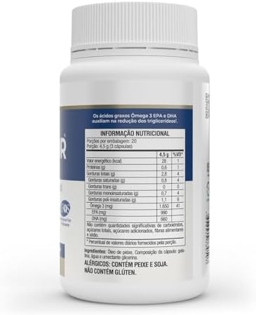 Vitafor Omega 3 (TG) Omegafor Plus de 990 mg EPA e 660 mg de DHA com 60 cápsulas