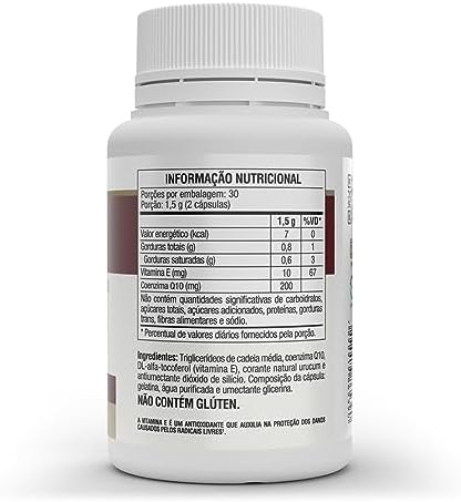 Vitafor Coenzima COQ-10 de 500mg com 200 mg p/Porção com 60 cápsulas