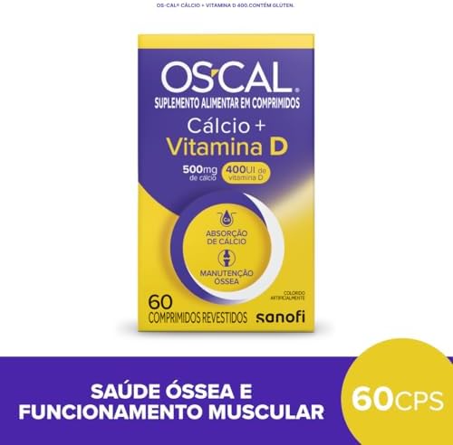Os-Cal D – Cálcio 500mg + Vitamina D 400UI, 60 comprimidos