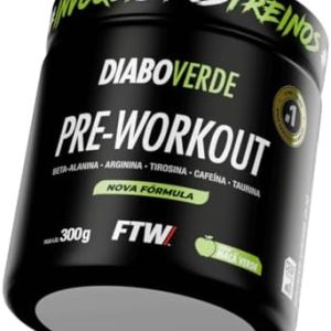 Fitoway FTW Pré-Treino Diabo Verde em Pó com Cafeína, Aminoácidos Beta‑Alanina e Arginina para Treinos e