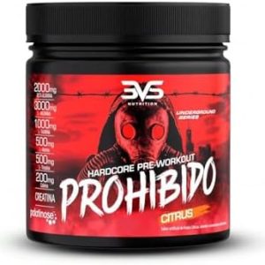 3VS Nutrition Pré Treino Prohibido 360g Sabor Citrus