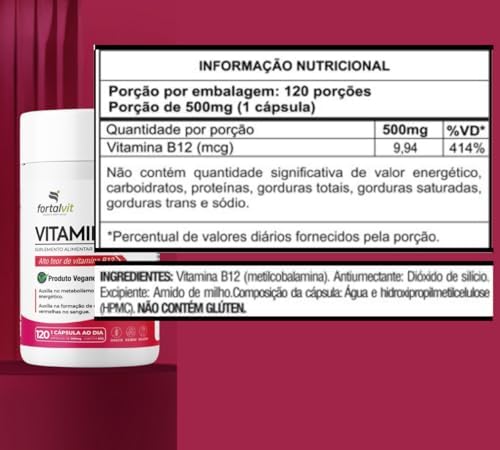 Fortalvit Vitamina B12 – 120 Cápsulas
