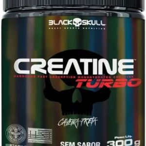 Black Skull Creatina Turbo – Sem Sabor – Pote 300g