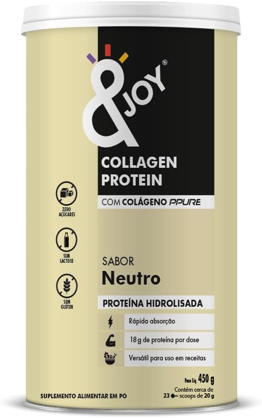 Enova Foods Colágeno Hidrolisado Enjoy Collagen Protein – Sabor Neutro – com Colágeno PPURE 450 G