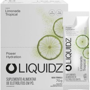 Liquidz – Eletrólitos Sem Açúcares – Sabor Limonada Tropical – Kit 1 Caixa – 14 sachês