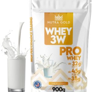 Whey Protein 3w Nutra Gold (32g Prote??na)900g Refil Leitinho