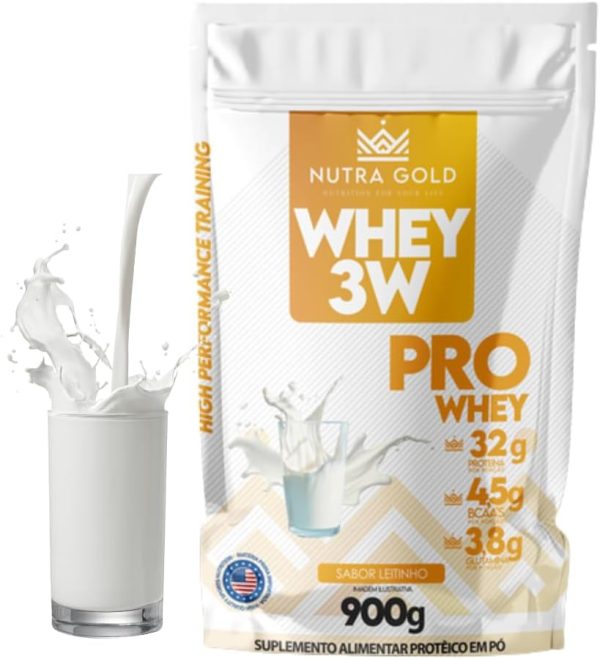 Whey Protein 3w Nutra Gold (32g Prote??na)900g Refil Leitinho