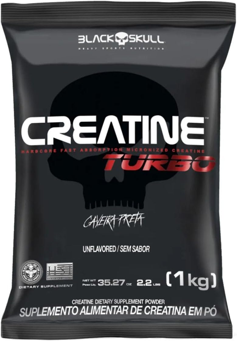 Black Skull Creatina Turbo Refil – 1Kg – Sem Sabor