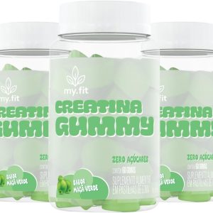Sunflower industria e laboratorio fitoterapico e e e e e e Kit 3x Creatina Gummy, Sabor Maça Verde