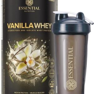 Essential Nutrition Vanilla Whey Lata 30 Doses + Coqueteleira