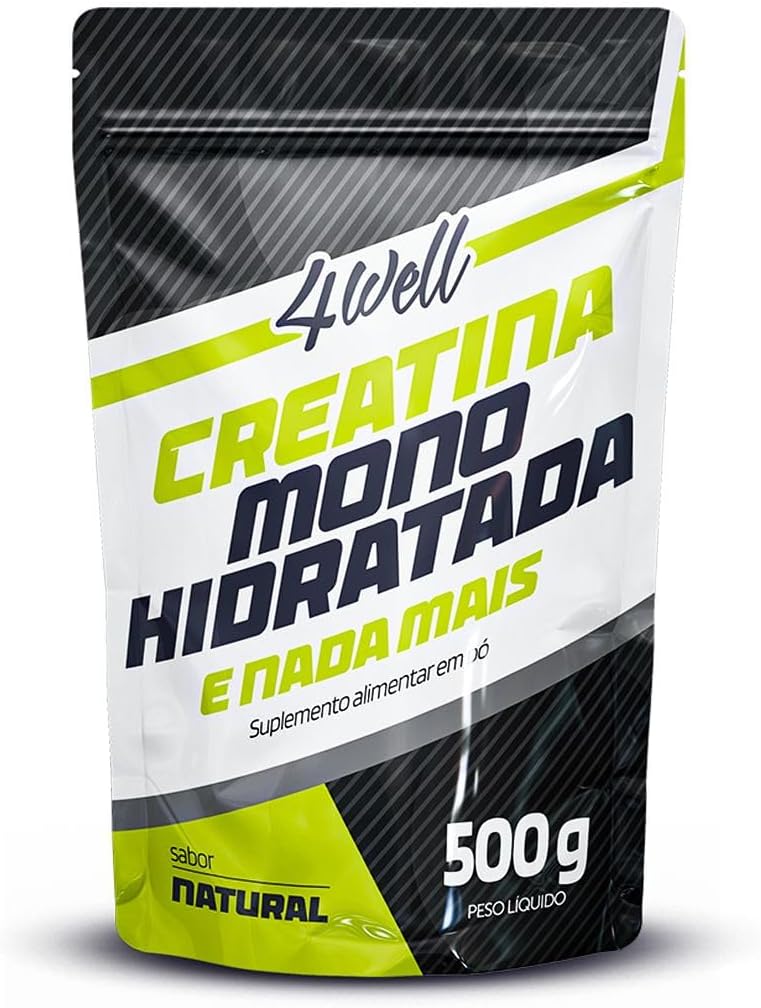 4well Creatina Monohidratada 500g Sabor Natural 100% Pura com Laudo