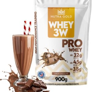 Whey Protein 3W Nutra Gold 900g Chocolate Refil