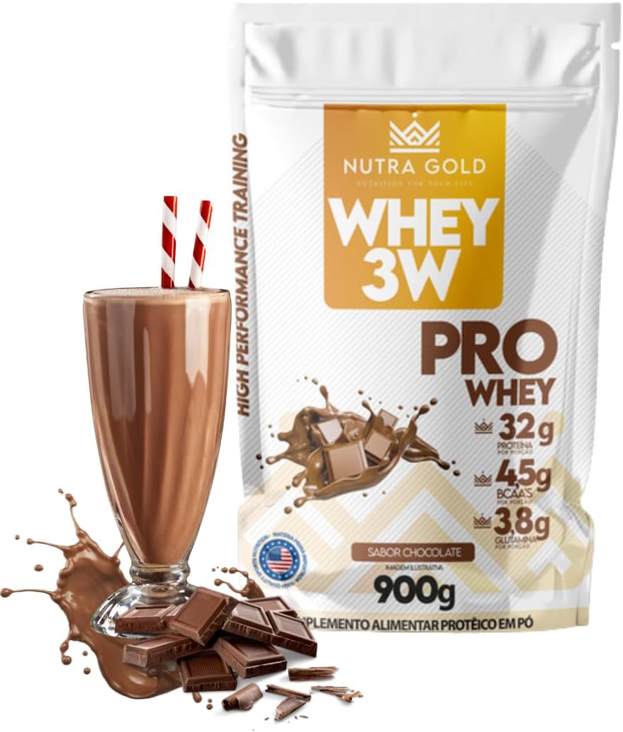 Whey Protein 3W Nutra Gold 900g Chocolate Refil