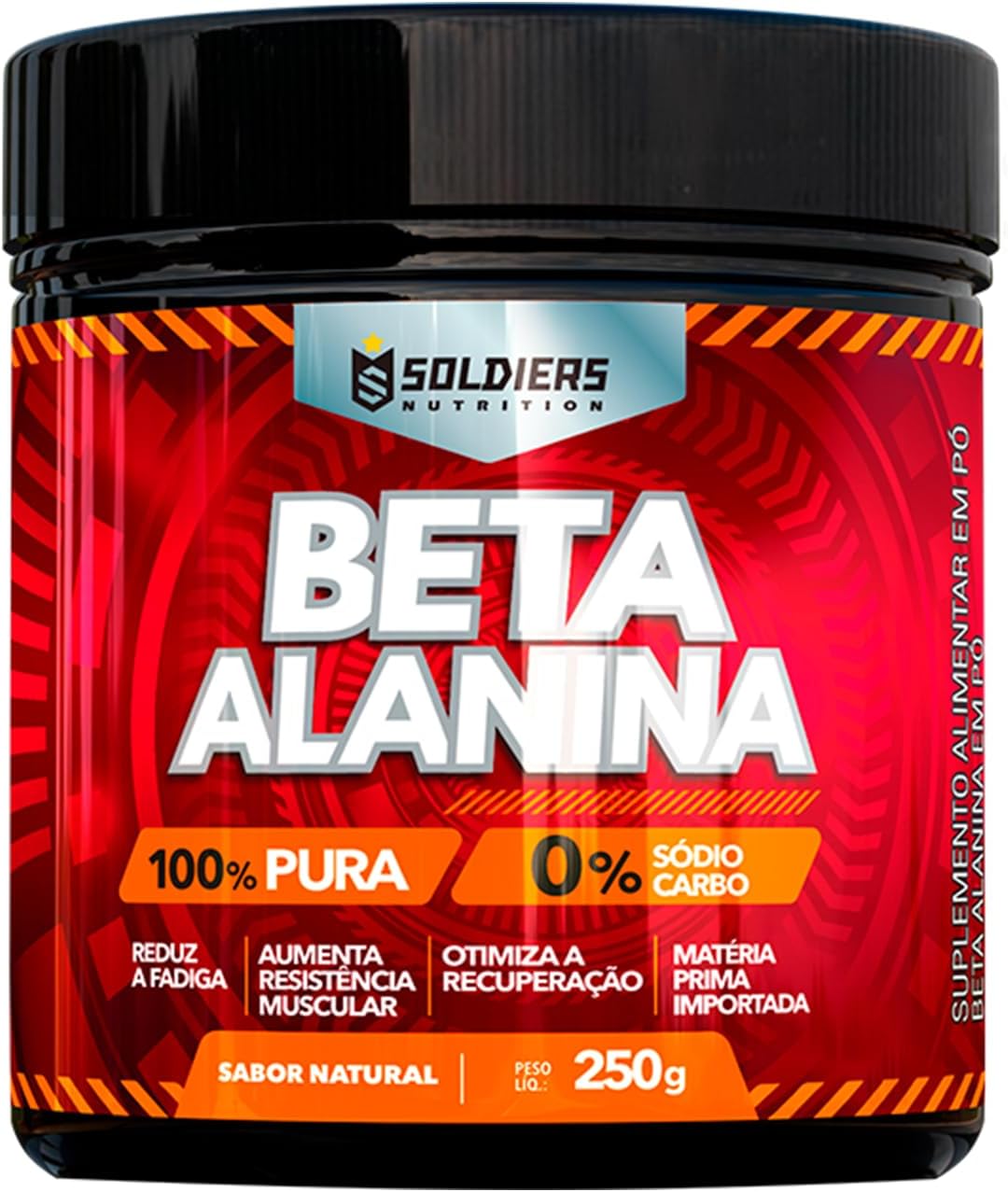 Soldiers Nutrition Beta Alanina 250g – 100% Puro Importado