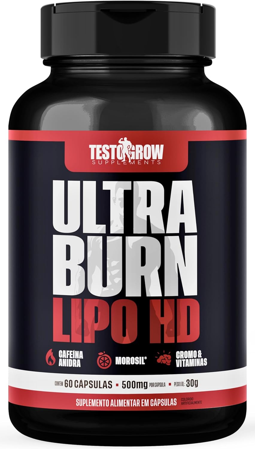 TestoGrow Termogênico Ultra Burn Lipo HD – Morosil Original + Cafeína, Cromo e Vitaminas para