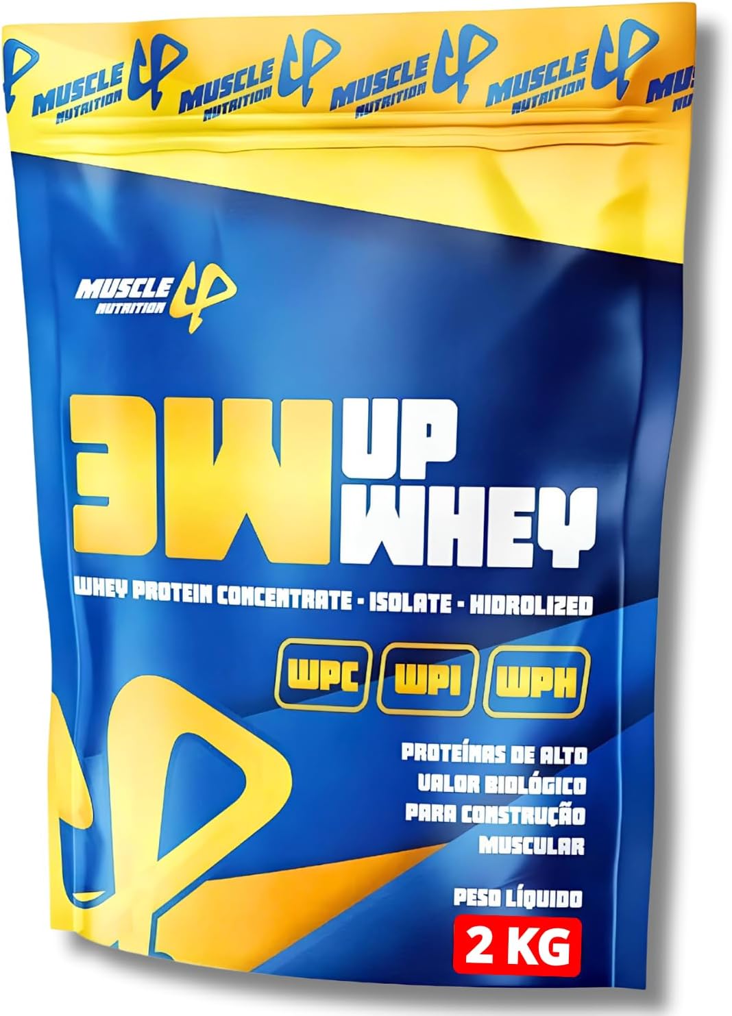 Muscle Up Nutrition Whey Protein 3W 100% 24g De Proteína/Dose (30g) Baixo Carboidrato Sem Glúten