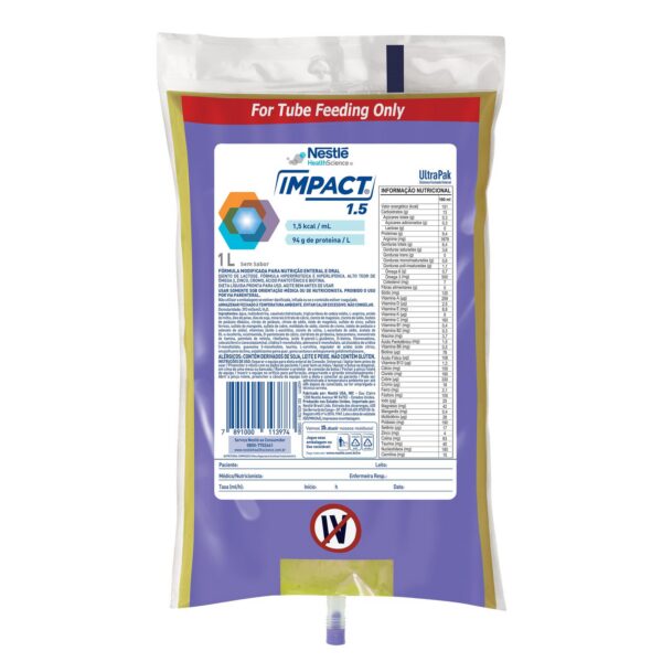 Nestle Nutrition Nutrição Enteral e Oral Impact 1.5 Sem Sabor 1L