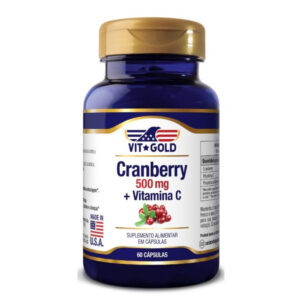 VIT GOLD Cranberry 500mg Com Vitamina C 60 Cápsulas