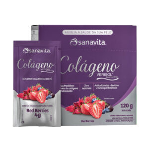 Sanavita Colágeno Hidrolisado Verisol Red Berries 30 sachês de 4g