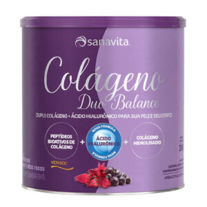 Sanavita Colágeno Duo Balance Hibiscus e Frutas Roxas 330g