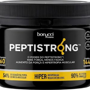 Bonucci Pharma PeptiStrong 144g 60 Doses Peptídeo Bioativo Plant Based Força Muscular Recuperação Pós Treino