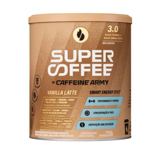 Caffeine ARMY Café Em Pó Supercoffee Vanilla Latte 220g