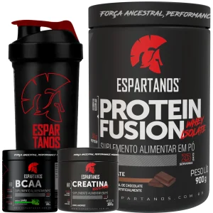 Kit Whey Protein Fusion Isolado+ Bcaa + Creatina Monohidratada 100% Pura+ Shaker