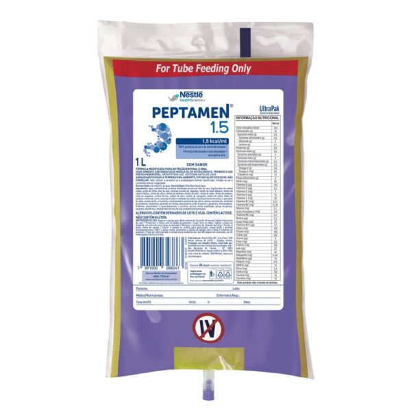 Nestle Nutrition Nutrição Enteral e Oral Peptamen 1.5 Sem Sabor Sistema Fechado 1l