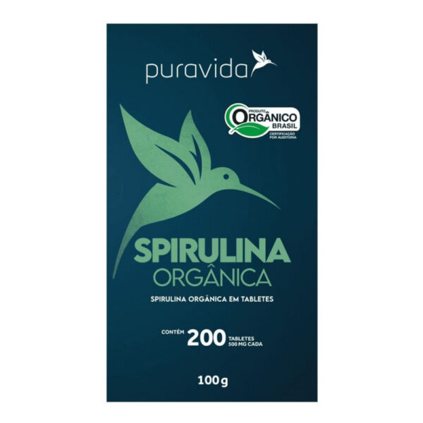 Puravida Spirulina Orgânica 200 Tabletes