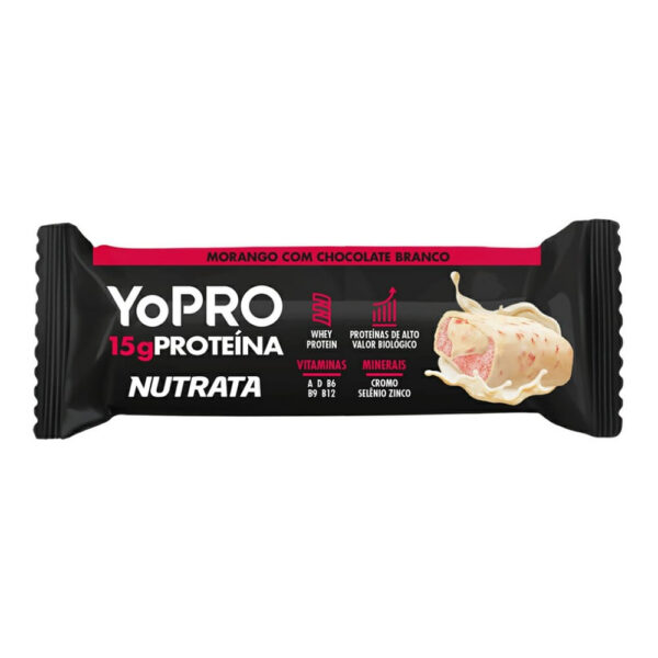 Nutrata Barra Proteína Yopro 15g Morango Chocolate Branco 1 Unidade