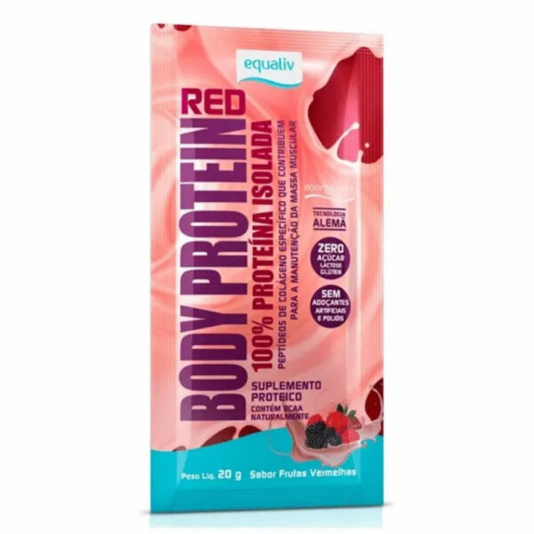 Equaliv Suplemento Proteico Body Protein Red Sachê Sabor Frutas Vermelhas 20g
