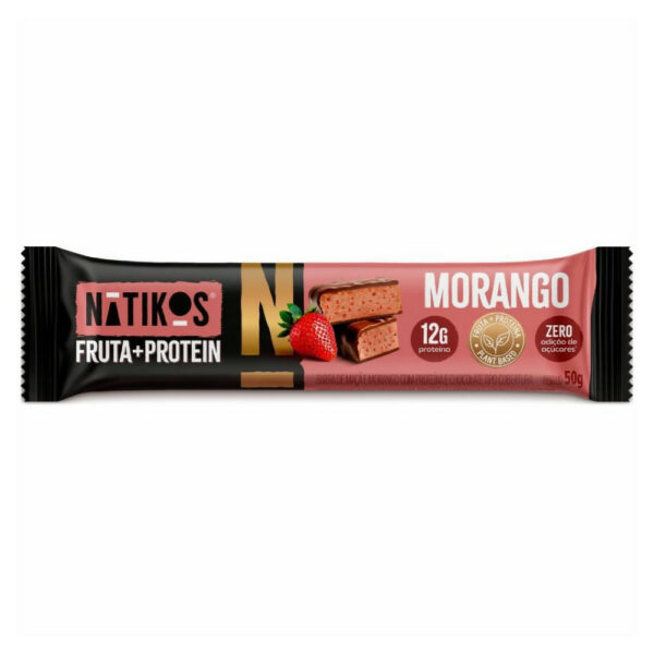 Natikos Barra de Frutas + Protein Morango 50g