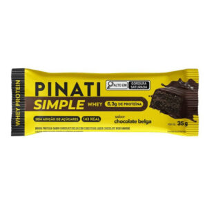 Pinati Barra Proteica Simple Whey Chocolate Belga com Whey Protein e 6,3g de Proteína 35g