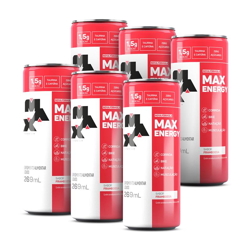 Max Titanium Max Energy Framboesa 269ML - Fardo 6 Latas UN