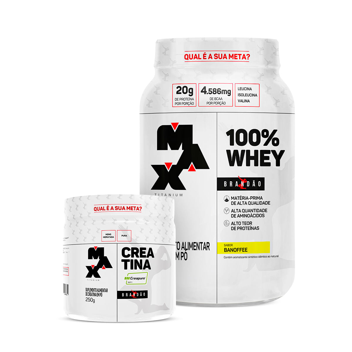 Max Titanium Kit Brandao Open I - 100% Whey Pote 900g + Creatina Creapure 250g