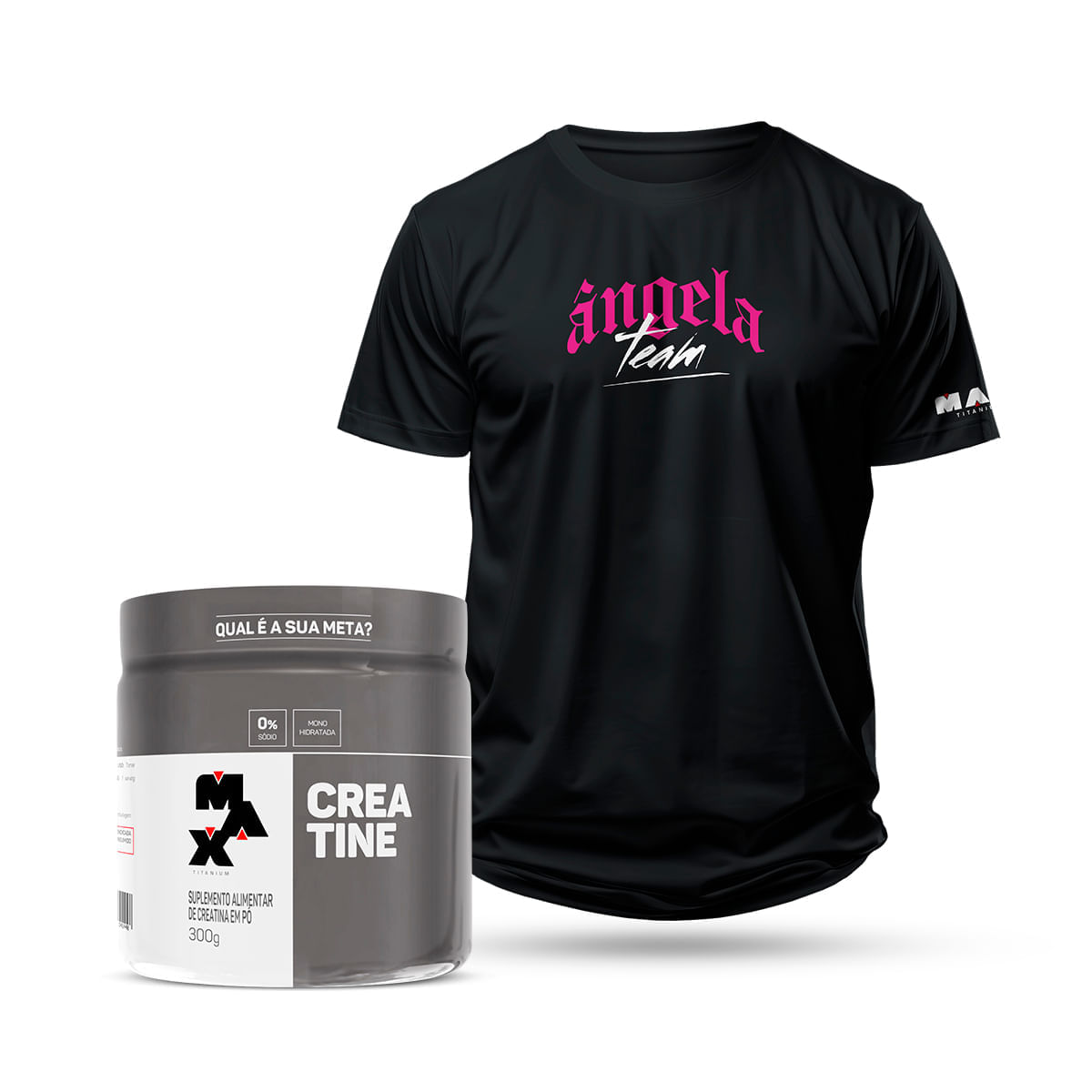 Max Titanium Kit Creatina 300g + Camiseta Elite Team Show - Team Angela