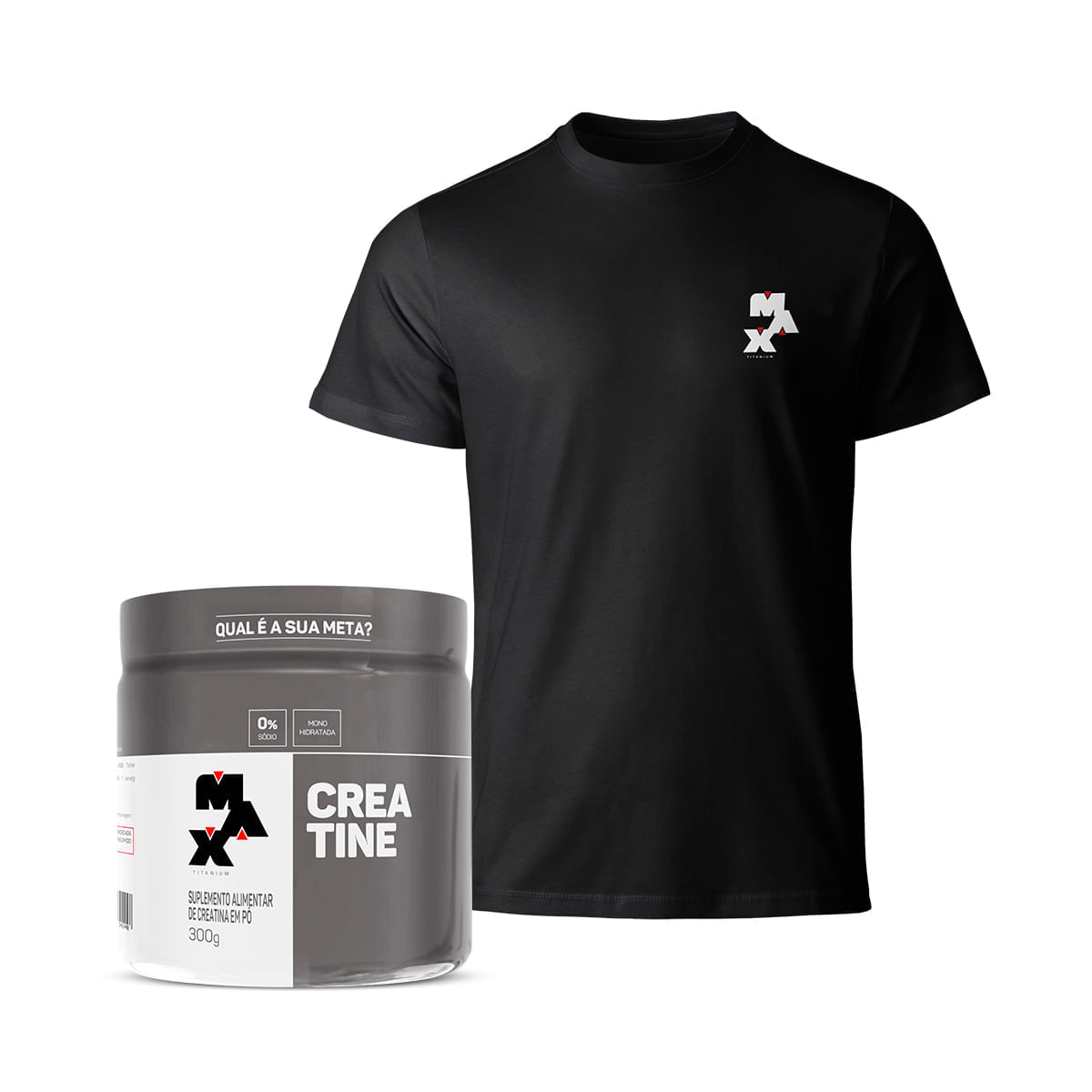 Max Titanium Kit Creatina 300g + Camiseta Elite Team