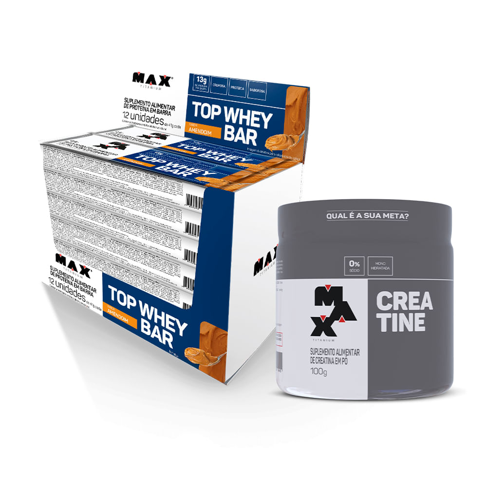 Max Titanium Kit G3XFC Champion Top Whey Bar + Creatina 100g