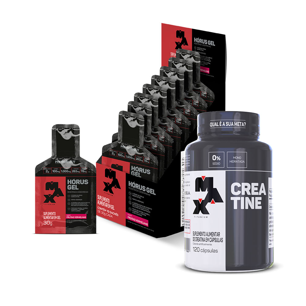 Max Titanium Kit G3XFC K9 Horus Gel + Creatina 120 caps