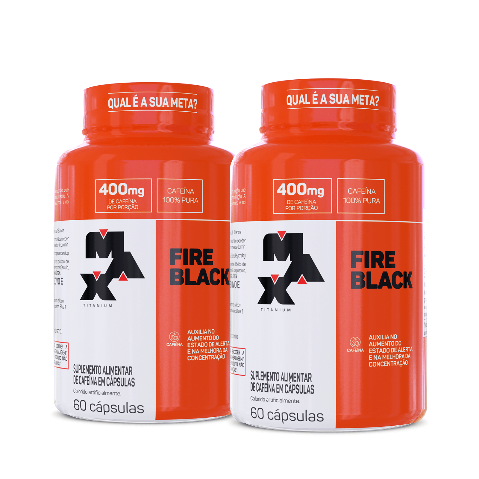 Max Titanium Pack 2x Termogênicos Fire Black 60 capsulas