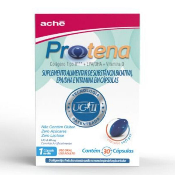 ACHE Protena Colágeno Não Hidrolisado Tipo II 40mg + Ômega 3 + Vitamina D 30 cápsulas