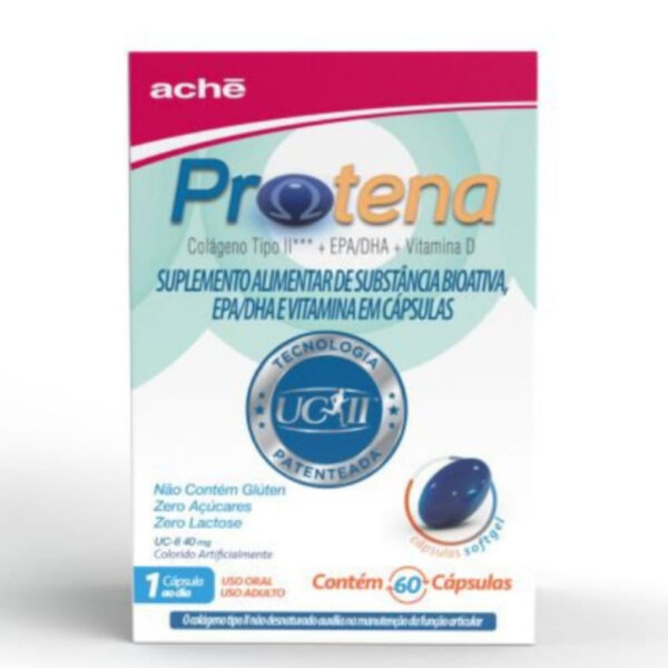 ACHE Protena Colágeno Não Hidrolisado Tipo II 40mg + Ômega 3 + Vitamina D 60 cápsulas