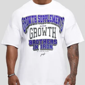 Camiseta Oversized Growth College Branca/Azul