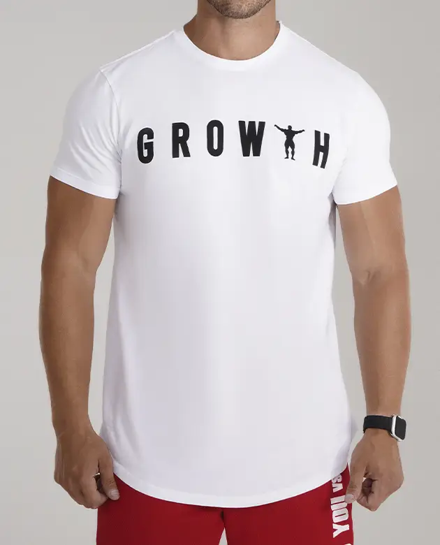 CAMISETA PREMIUM LONG GROWTH MAN BRANCA