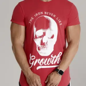 CAMISETA PREMIUM LONG GROWTH THE IRON VERMELHO