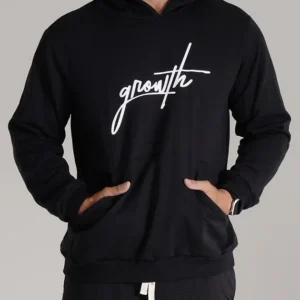 Casaco Moletom Preto Logo Manuscrito